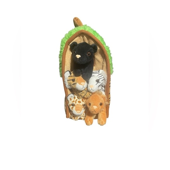 Unipak Other - Unipak Wild Animals House Plush Set Cats Tigers Panther Lion Cheetah 6 Inch